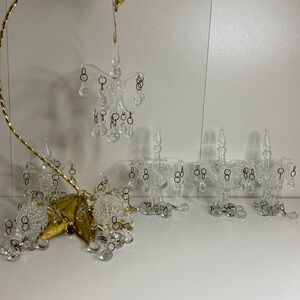 ✨✨Hand blown glass miniature chandelier ornament hanging decor 3 sizes shapes